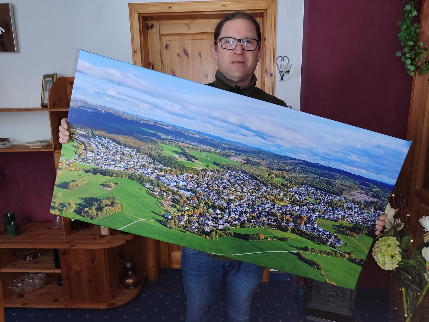 „Wilnsdorfer Dorfansicht“ auf Leinwand (120 x 60 cm)