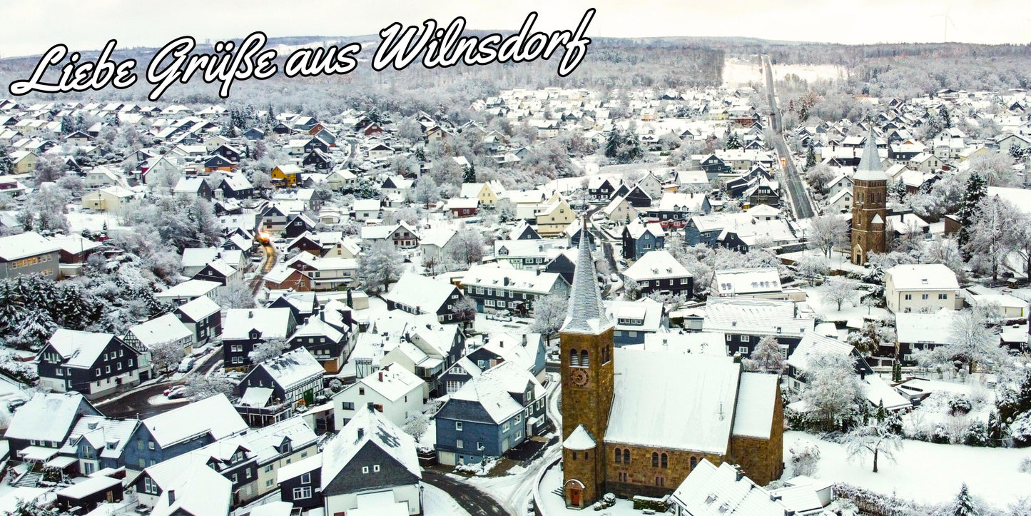 Postkarte „Grüße aus Wilnsdorf“ - Wintermotiv (DIN lang)